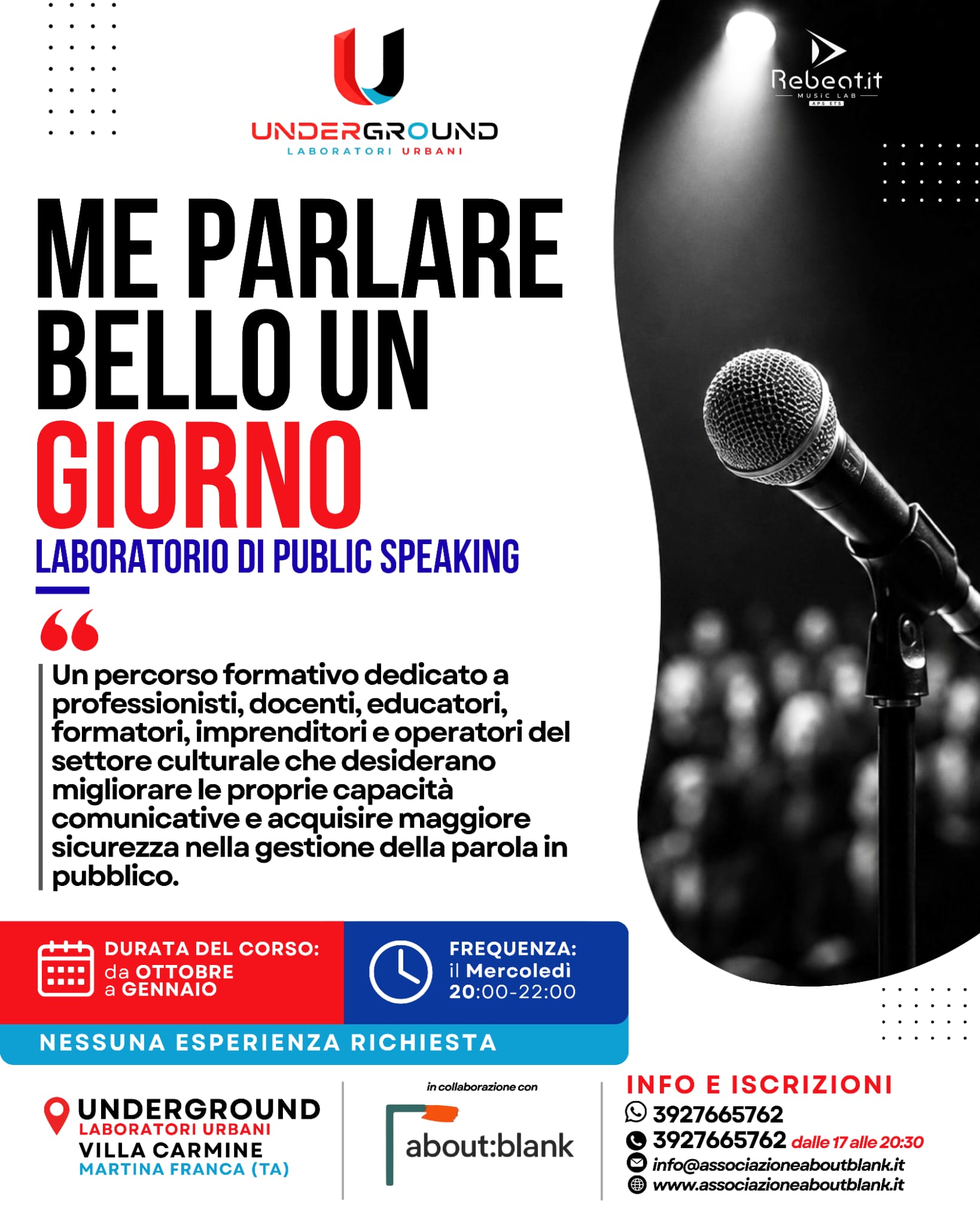 Locandina Underground: public speaking