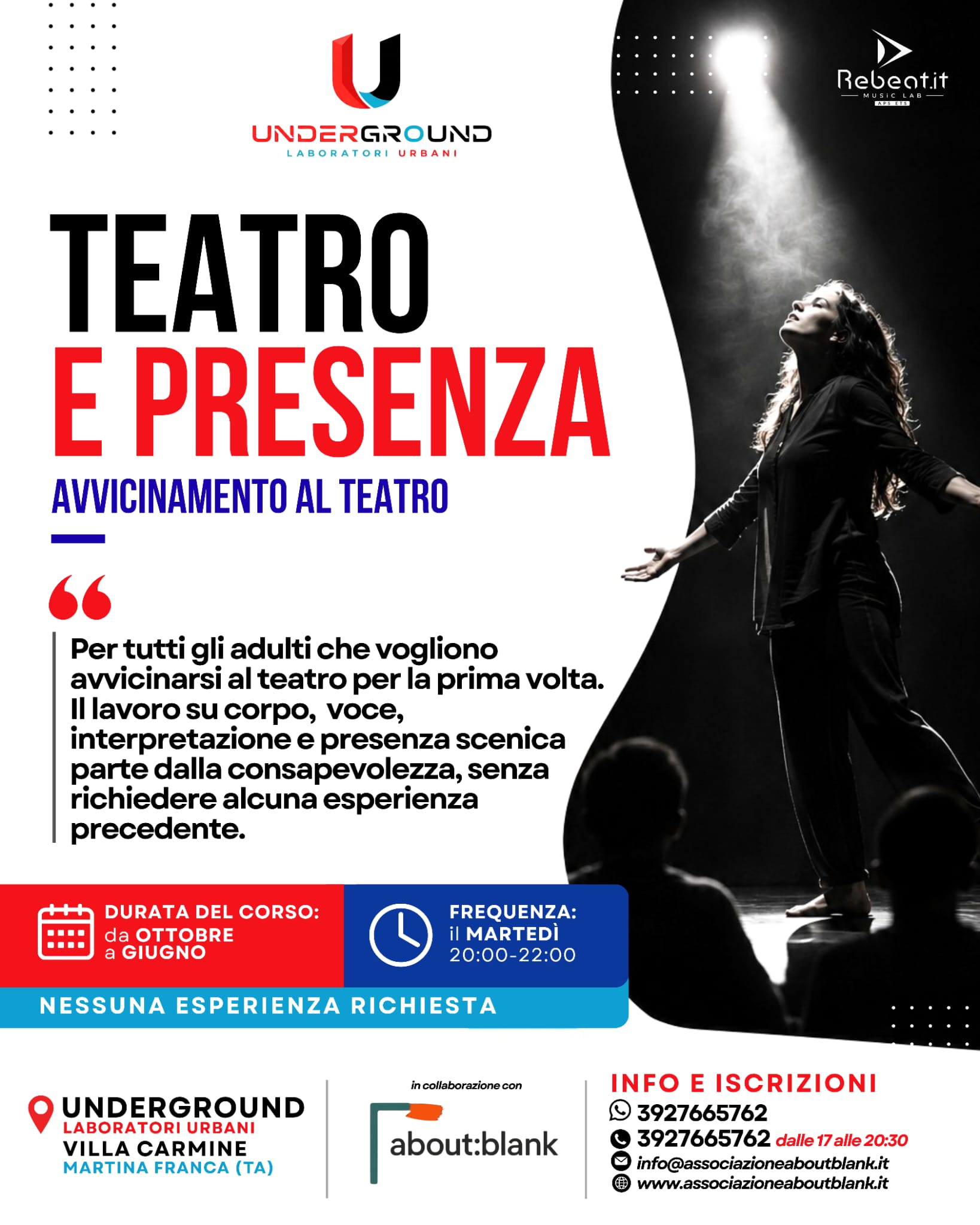 Locandina Underground: teatro e presenza