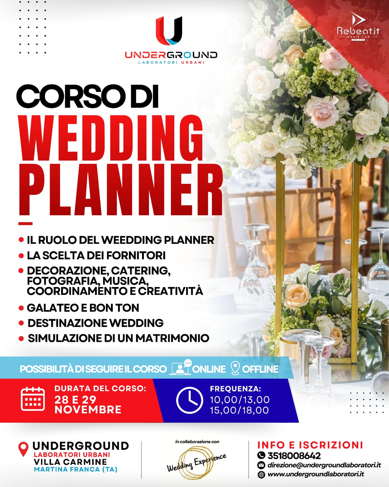 Wedding planner: il corso del 28 e 29 novembre